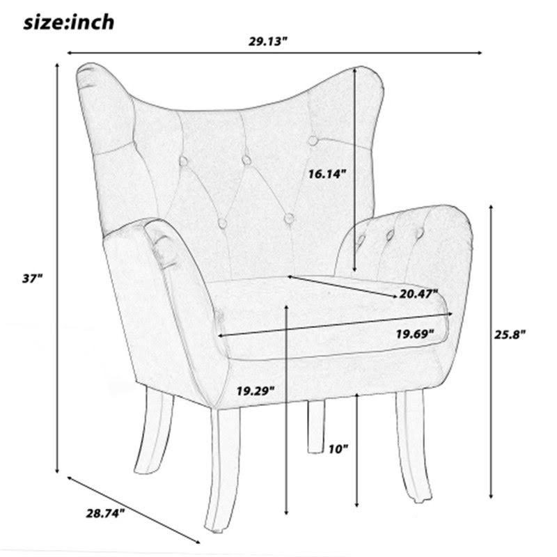 Velvet Accent Chair Armchair with Wooden Legs J291