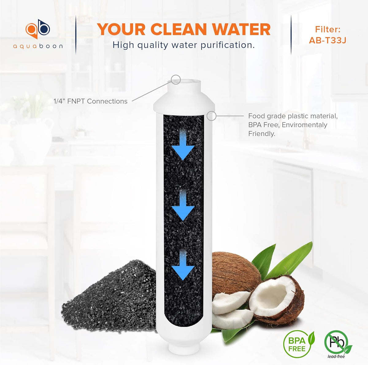1 Year RO Units Replacement Filter Kit 5 PACK Carbon Sediment Inline 5 Micron 10 inch Cartridges Z34106