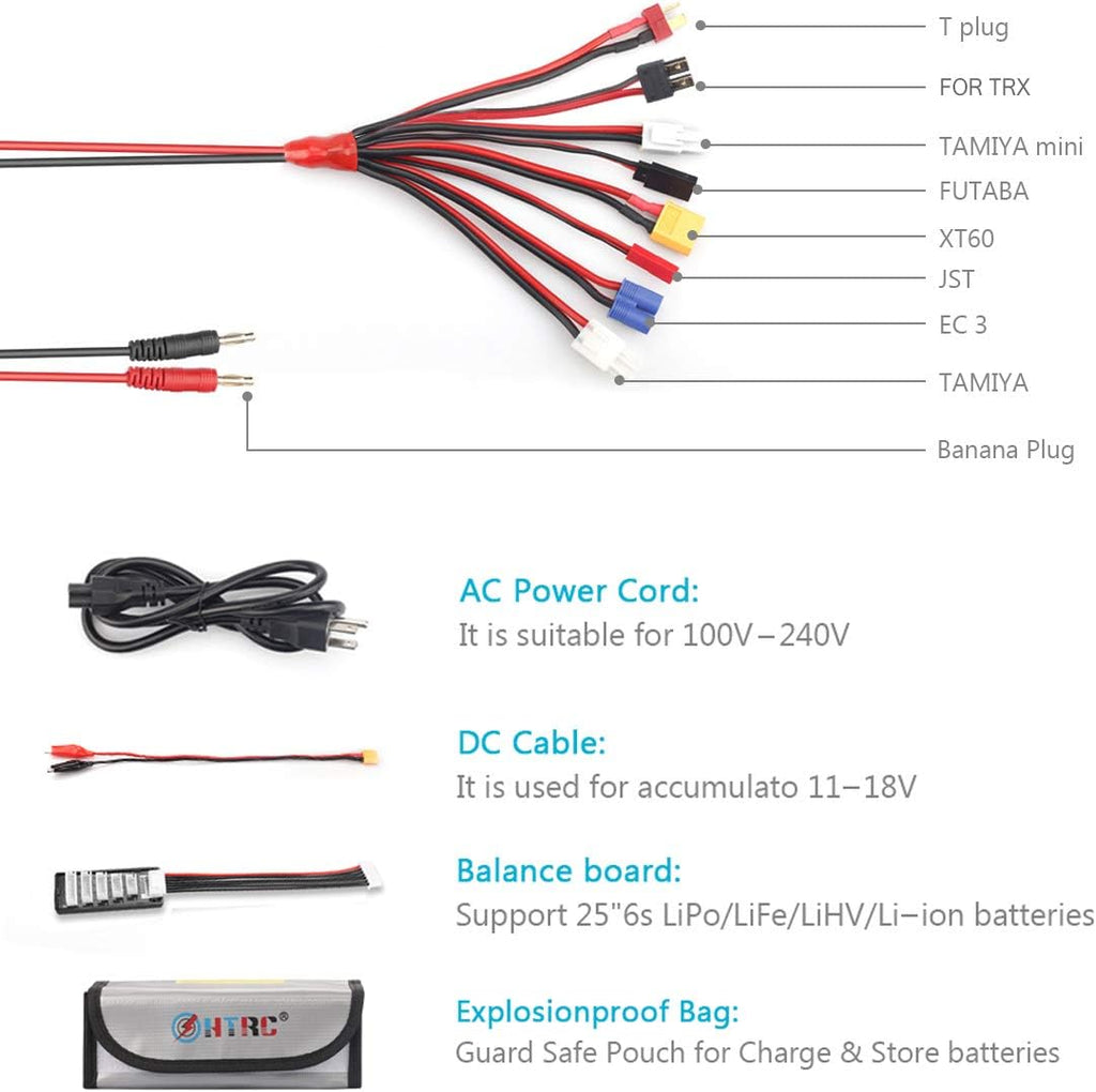 150W 10A 1-6S AC/DC LiPo Battery Balance Charger E8162