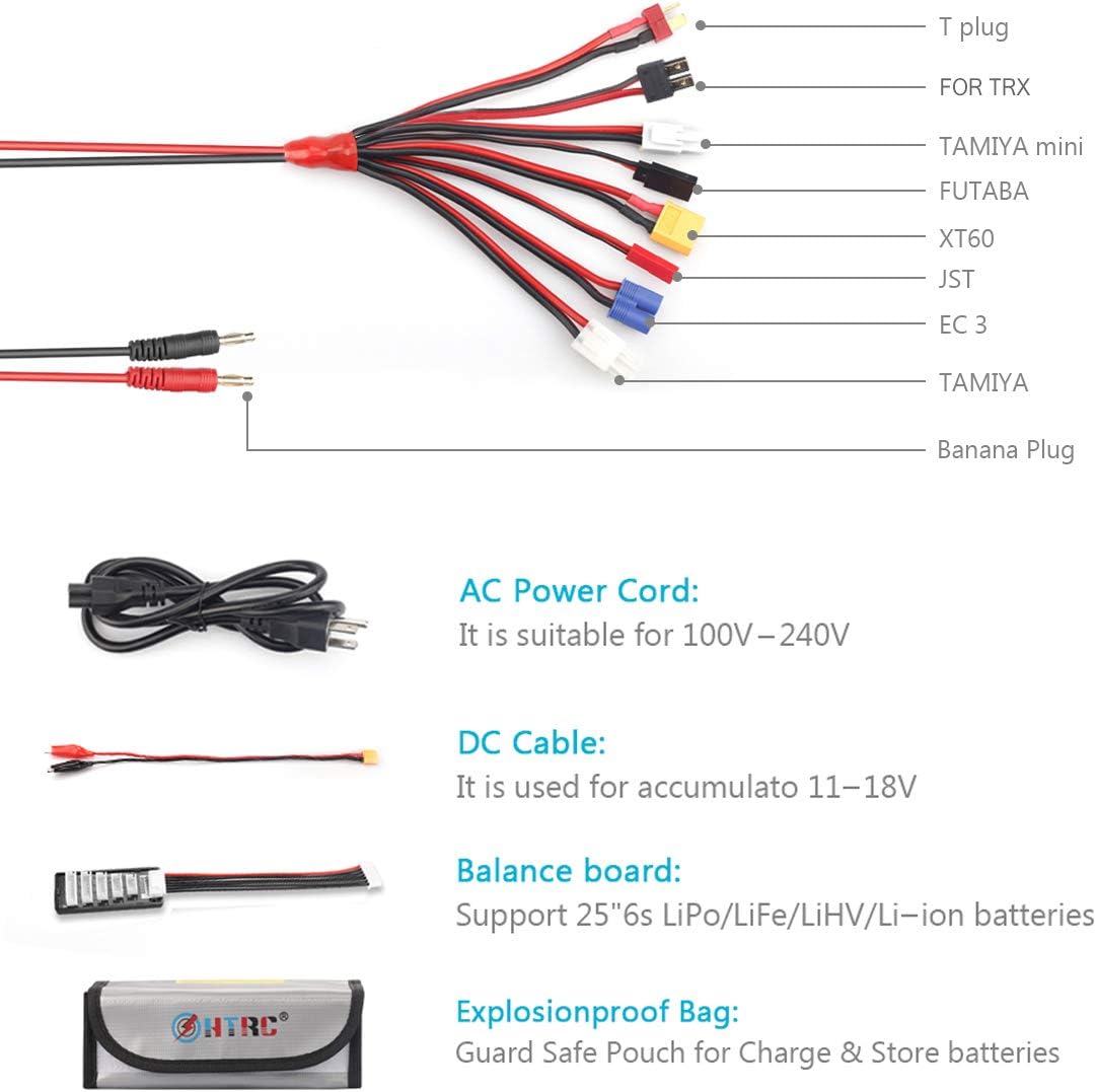 150W 10A 1-6S AC/DC LiPo Battery Balance Charger E8162
