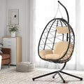 Egg Chair with Stand, Rattan Hanging Chair with Cushion O216