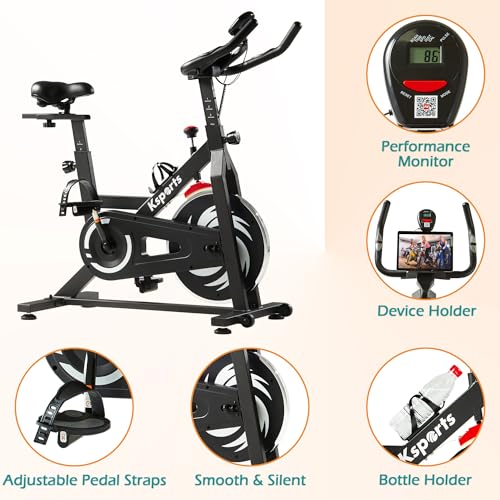 Black Magnetic Resistance Adjustable Stationary Bike with LCD Screen Z32983