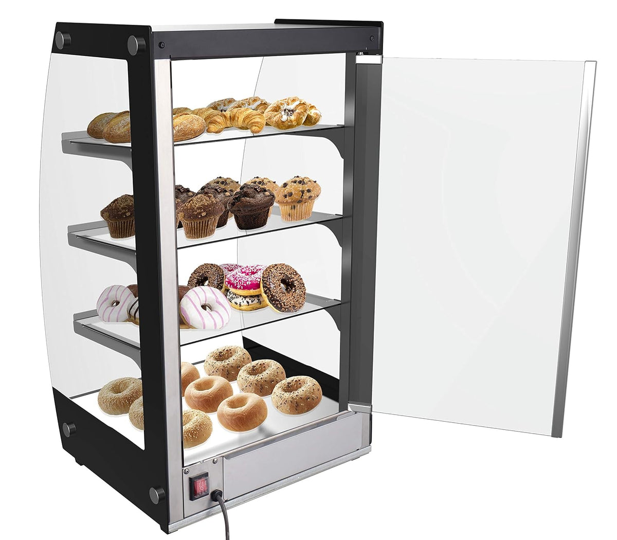 Commercial Glass Bakery Display Case 4 Tier with LED Lighting X6344