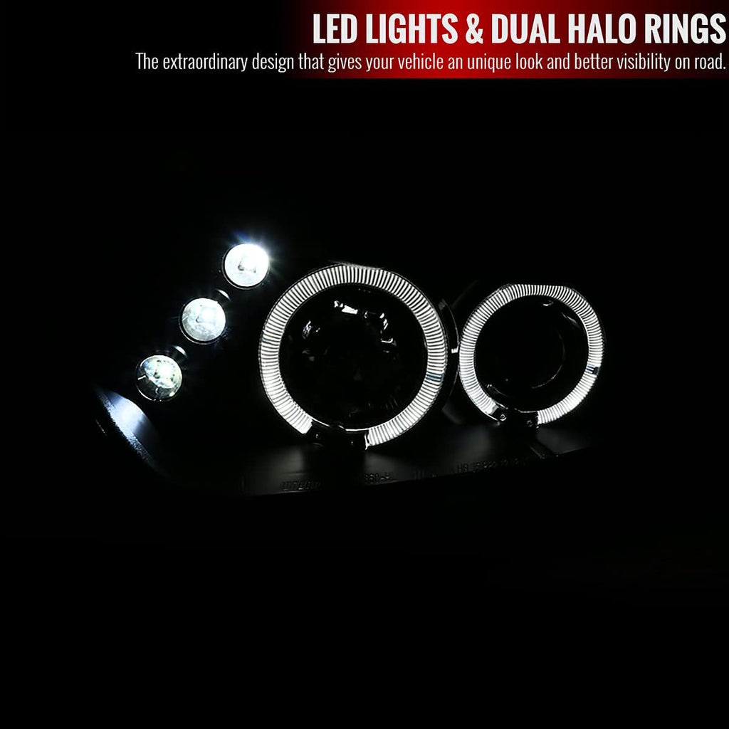 Black LED Projector Headlights Pair K90239