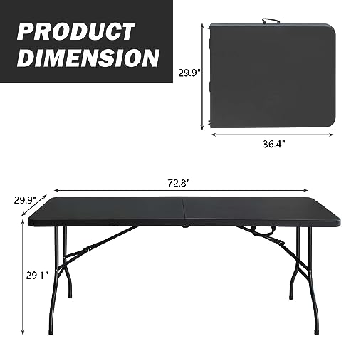 White Black Plastic Folding Table S607535