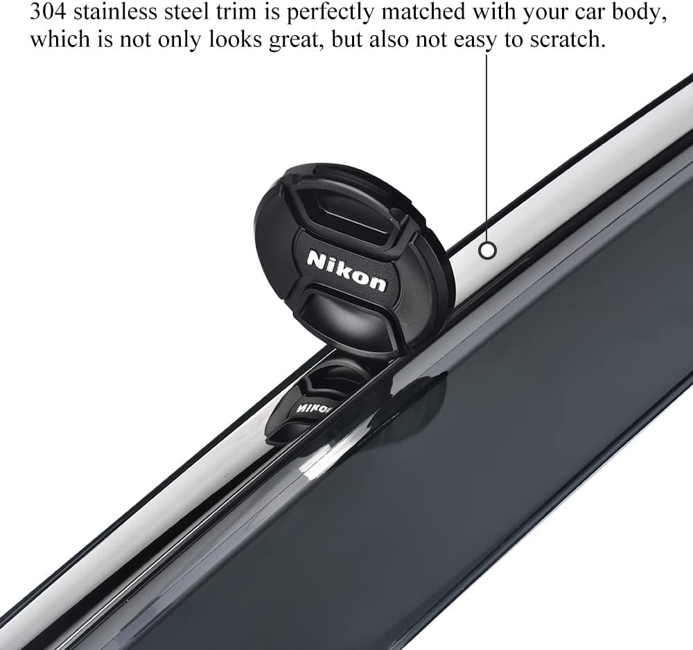 Tape-on Clip-on Window Wind Deflector Polycarbonate Rain Guard Vent Visor Smoke Gray Pack of 2 Z20341