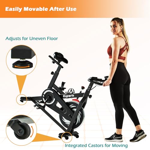 Black Magnetic Resistance Adjustable Stationary Bike with LCD Screen Z32983