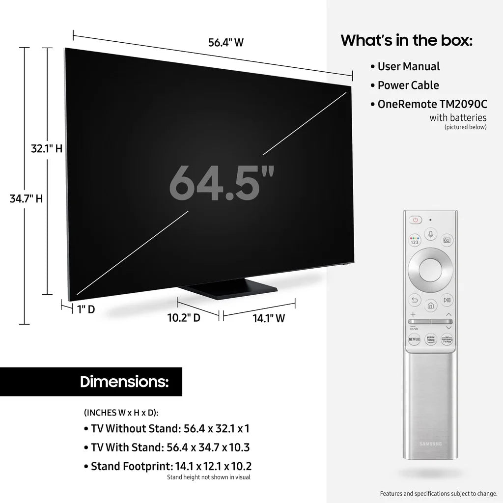 65” Class 8K Ultra HD HDR Smart QLED TV E904