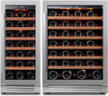 24 inch 54 Bottle Dual Zone Wine Cooler Refrigerator with Stainless Steel frame T777