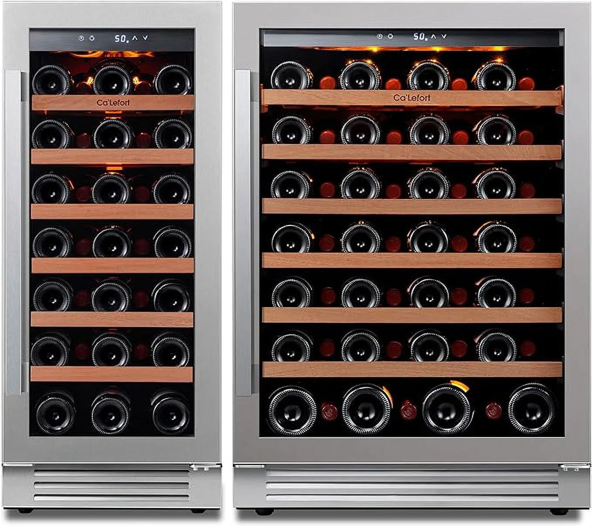 24 inch 54 Bottle Dual Zone Wine Cooler Refrigerator with Stainless Steel frame T777