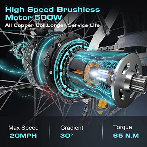 26" 500W Electric Bike with 48V Removable Battery S703867