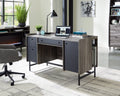 Jet Acacia Finish Double Pedestal Home Office Desk with Storage A70566