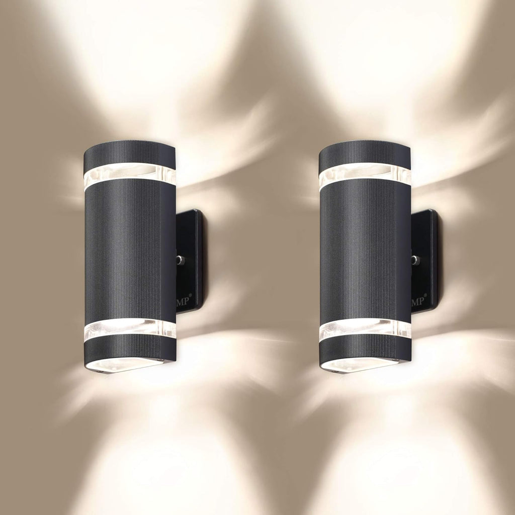 2 Pack Semi Cylinder Up and Down Lights Aluminum Waterproof Outdoor Wall Lamps Y8224