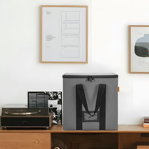 Vinyl Record Storage Box with Lids and Handle for 12 inch LP V163965