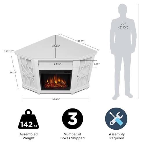 56" Corner Electric Fireplace TV Stand A49005