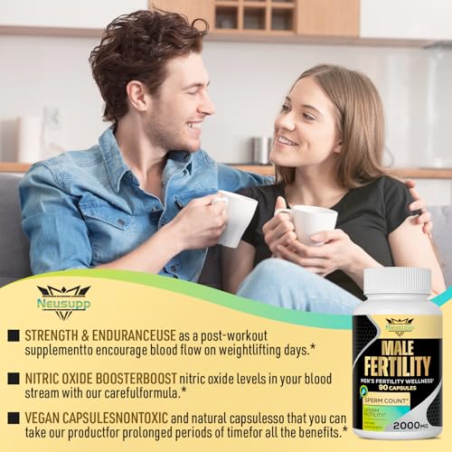 90 Capsules Male Prenatal Fertility Supplements with Maca Root, Zinc, Folate, B6, B12 L2506