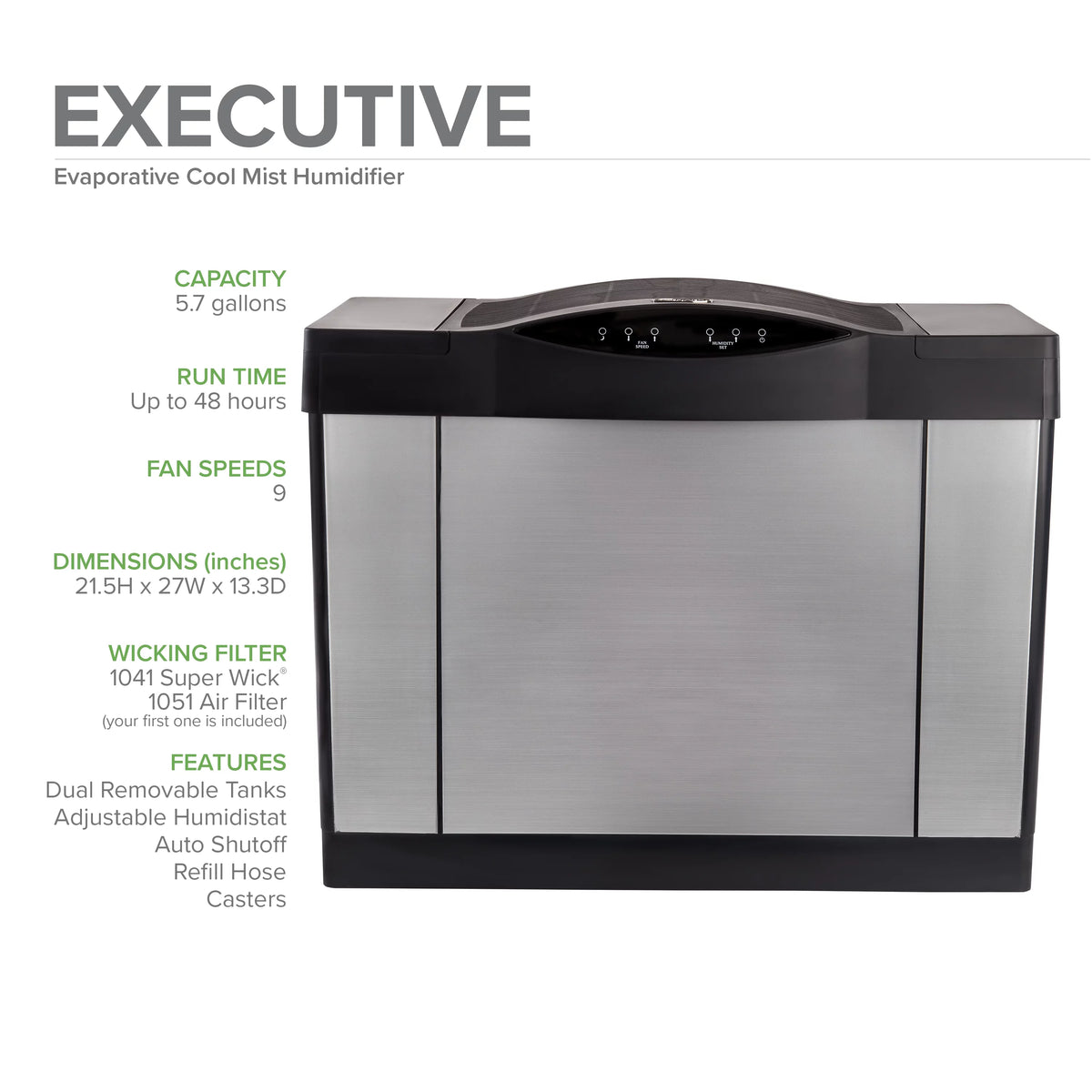 Brushed Nickel Console Evaporative Humidifier V32236