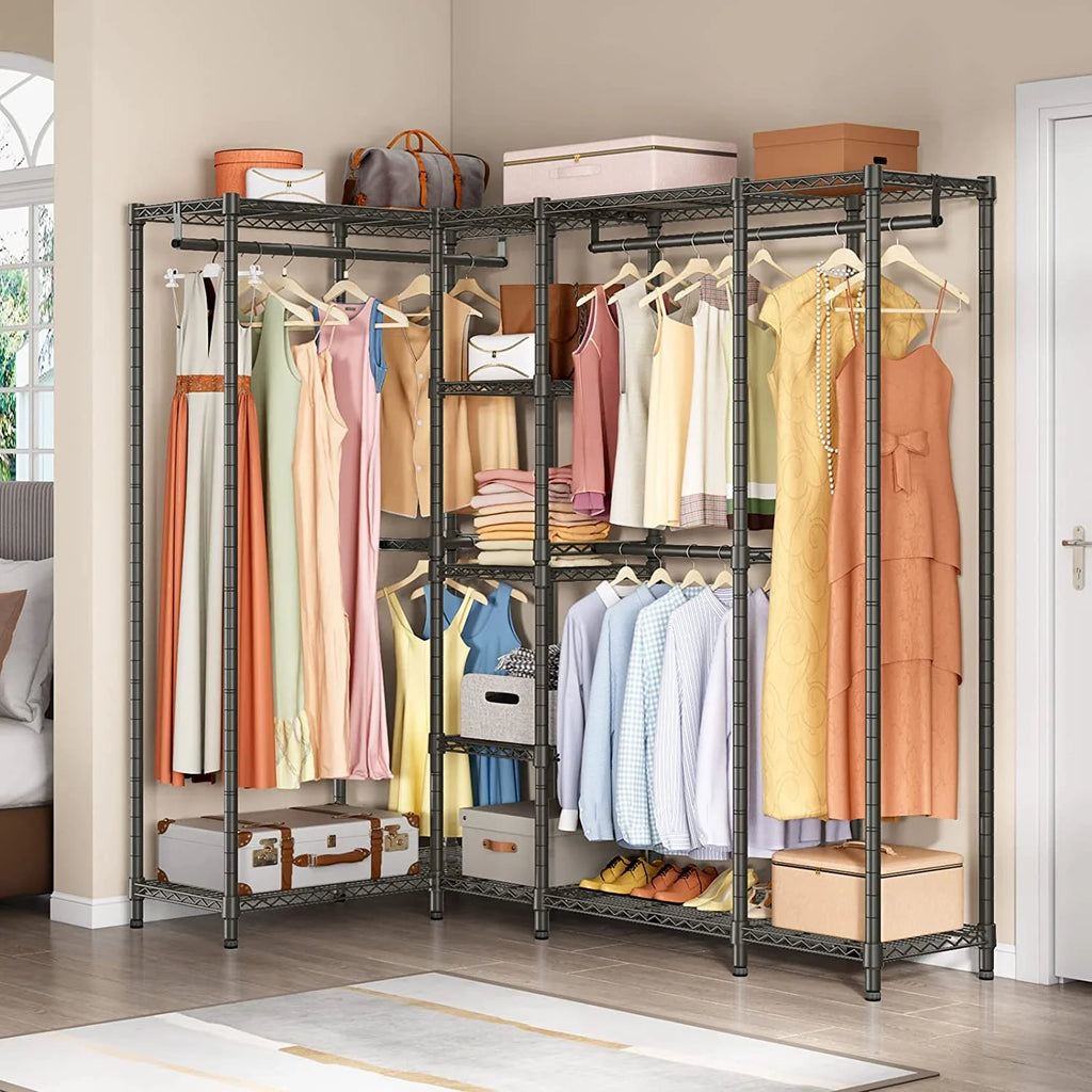 Black Freestanding Metal Clothes Rack N241