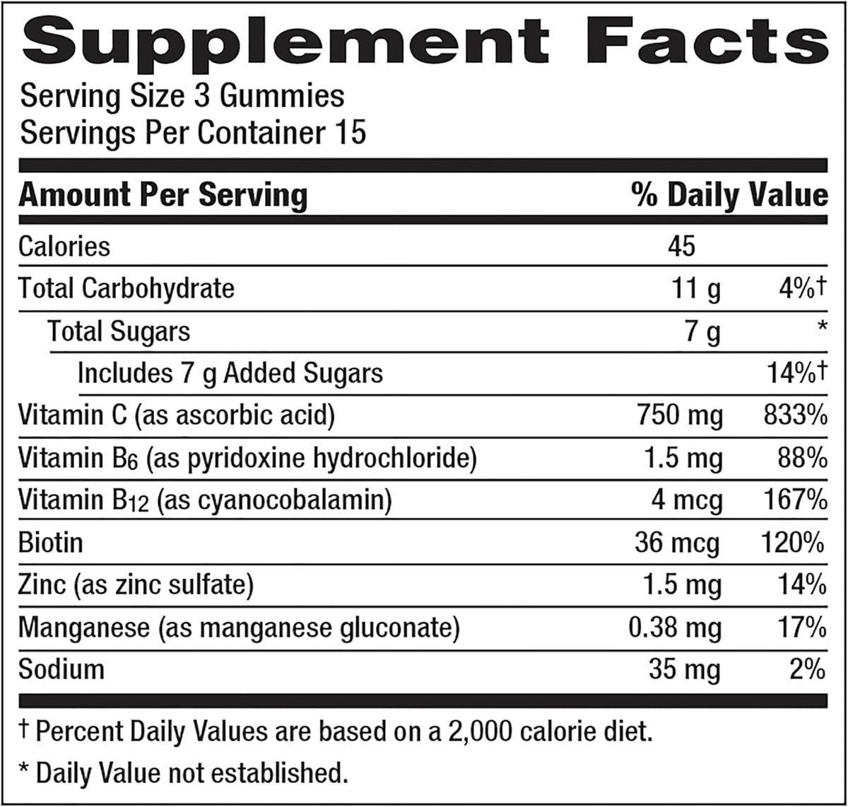 750mg Vitamin C Gummies, 45 Count G53383