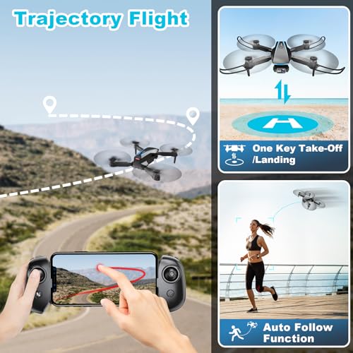 1080P HD Foldable Drone with 2 Batteries and Carrying Case D468