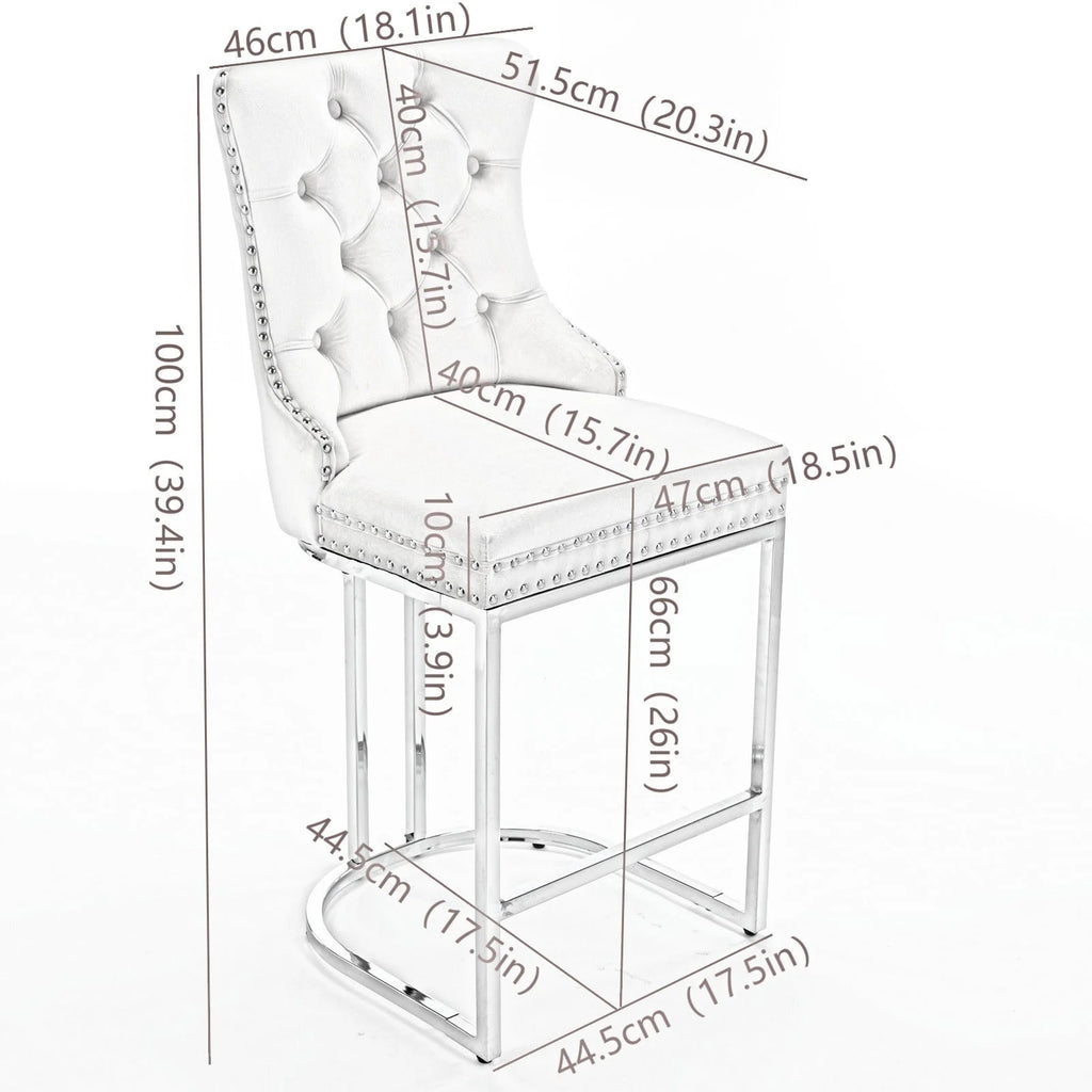 Light Blue Counter Height Bar Stools Set of 2 V8079