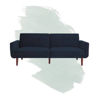 Blue Velvet Convertible Sofa L942