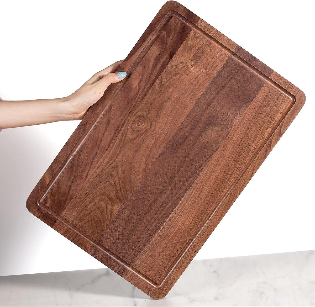 Walnut Wood Cutting Board with Juice Groove, Pack of 2 S8565