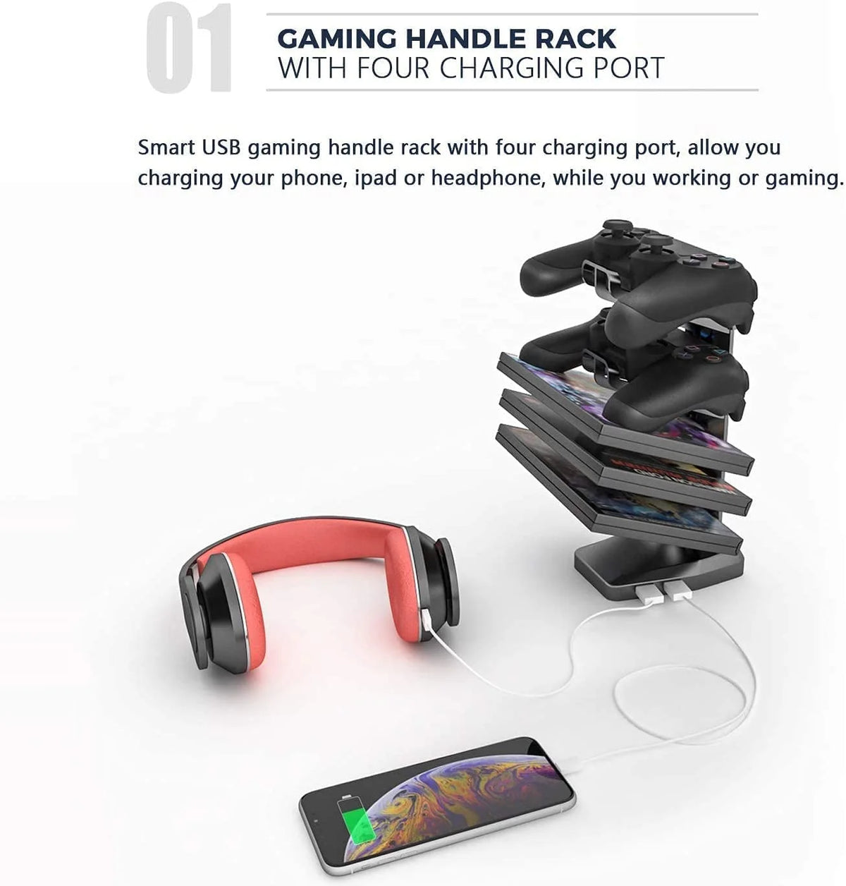63 Inch Ergonomic Gaming Desk with Mouse Pad D370712