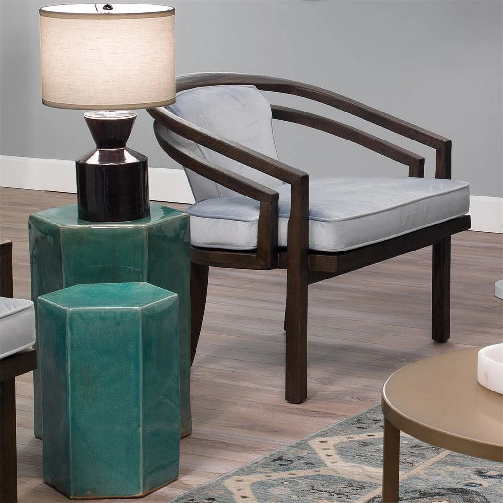 Ceramic Side Table in Azure Blue - Set of 2 Y81618