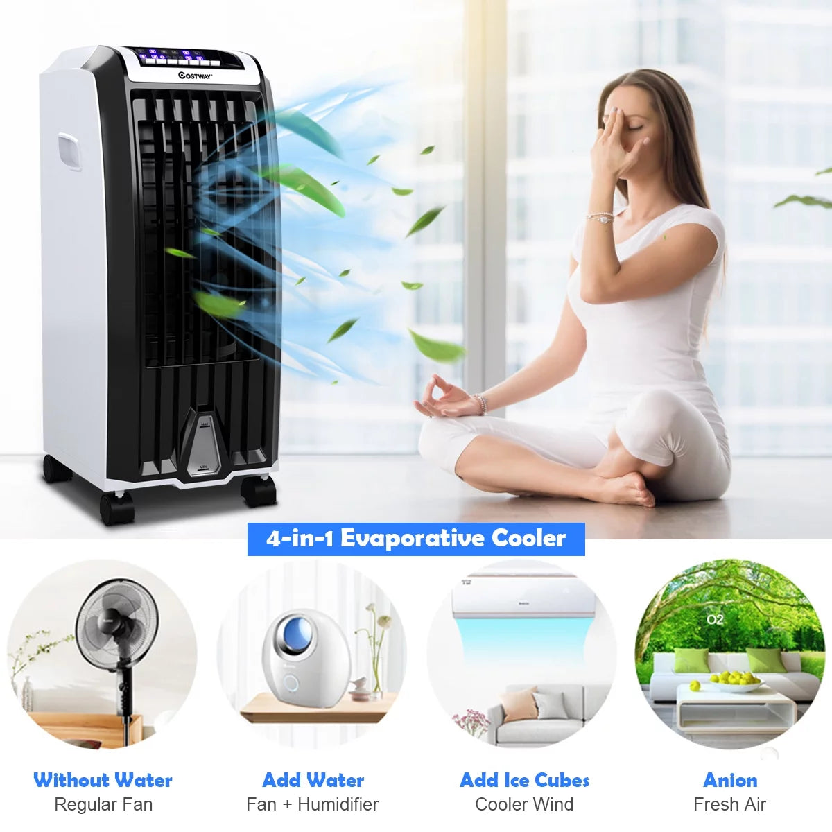 Portable Evaporative Cooler Fan with Remote Control K57468