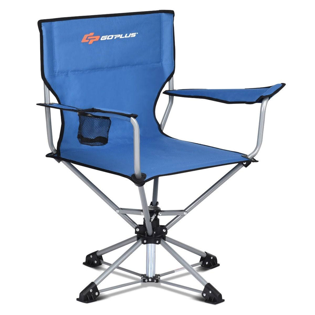 Collapsible Swivel Camping Chair - Blue W777