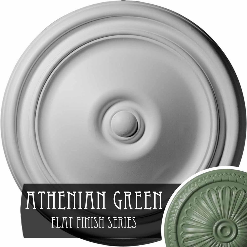 12x22OD x 1 3/4x22P Ceiling Medallion, Hand-Painted Athenian Green G411
