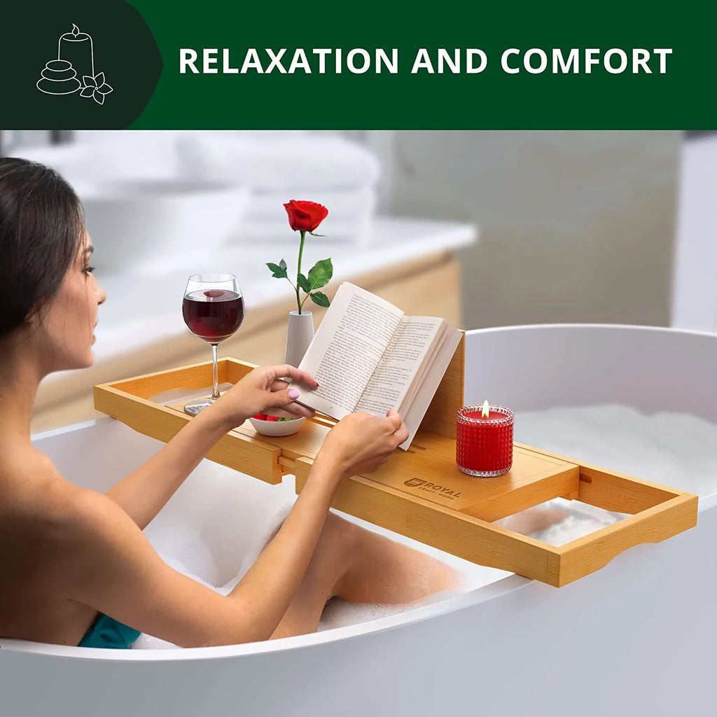 Natural Bamboo Bathtub Caddy X956731