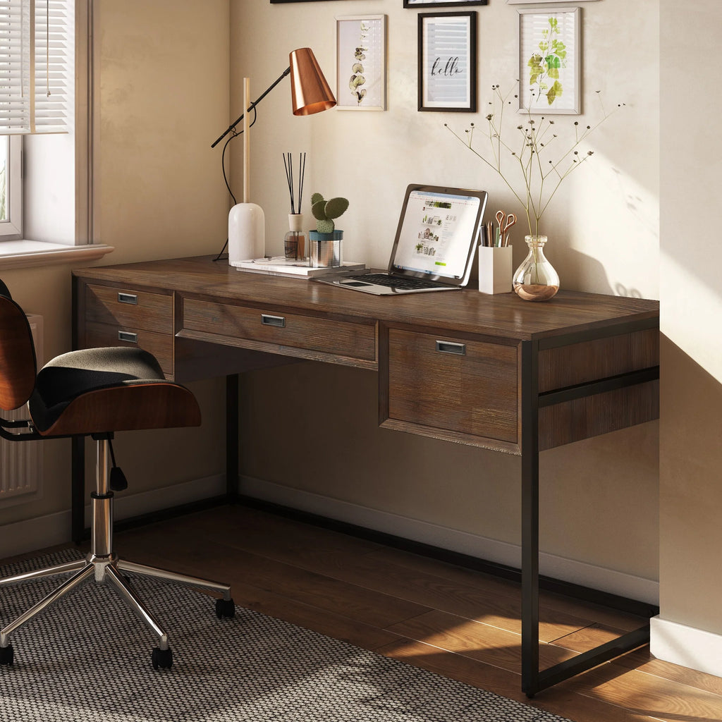 60 inch Wide Solid Acacia Wood Desk D486396