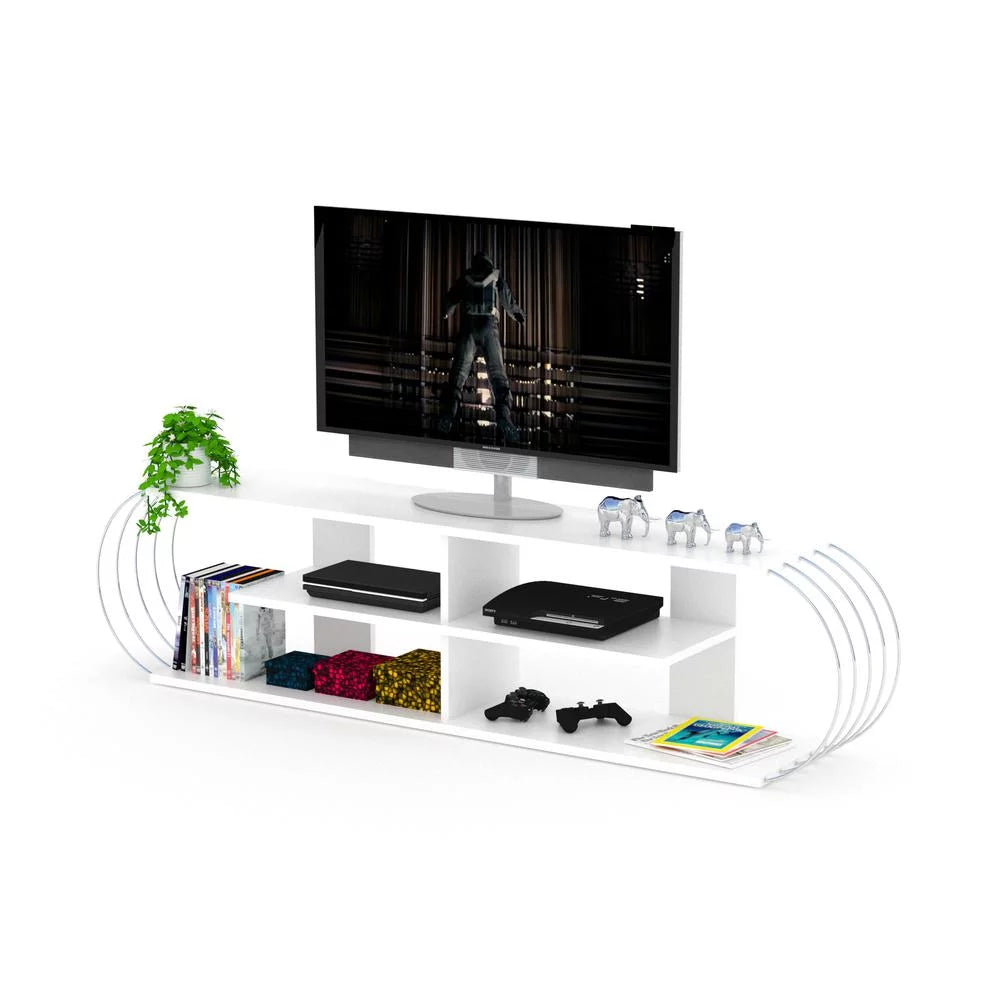 White Chrome Tv Unit T58236