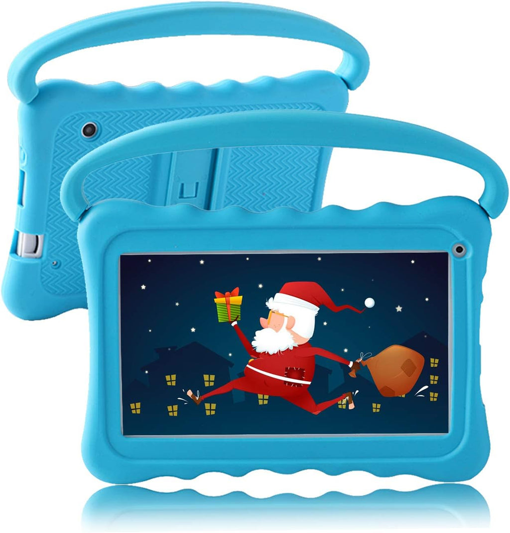 32GB 7 inch Android 10 Kids Tablet with WiFi Dual Camera Parental Control Shockproof Case Blue Pack of 2 W245682