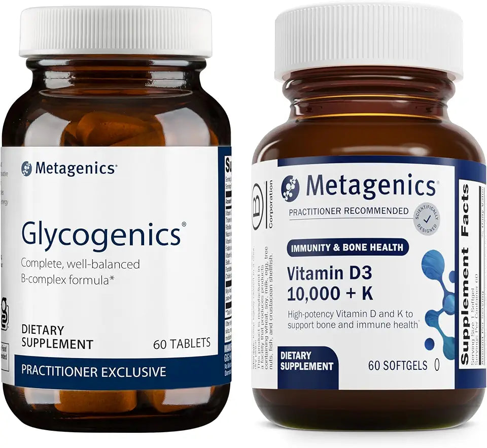 60 Count Glycogenics & 60 Softgels D3 10,000 + K W587