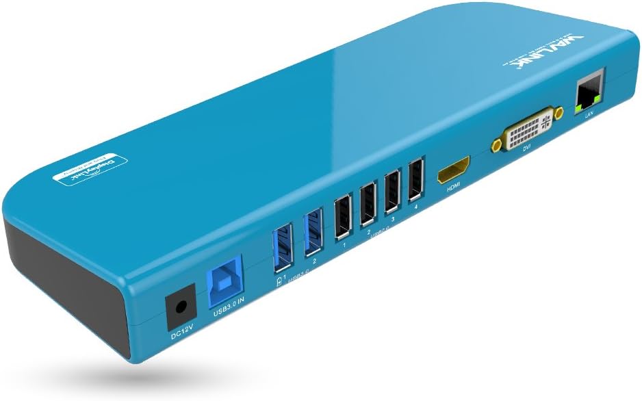 USB 3.0 and USB C Universal Laptop Docking Station Dual Monitor with HDMI & DVI/VGA with Gigabit Ethernet, 6 USB Ports, Audio U254