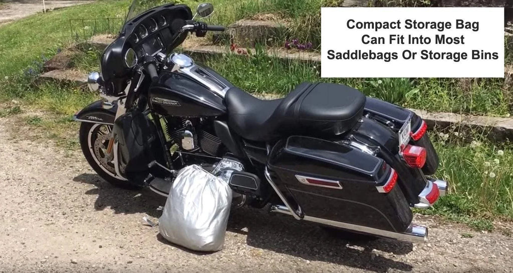 Motorcycle Cover with Reinforced Securing Straps and Storage Bag F65257