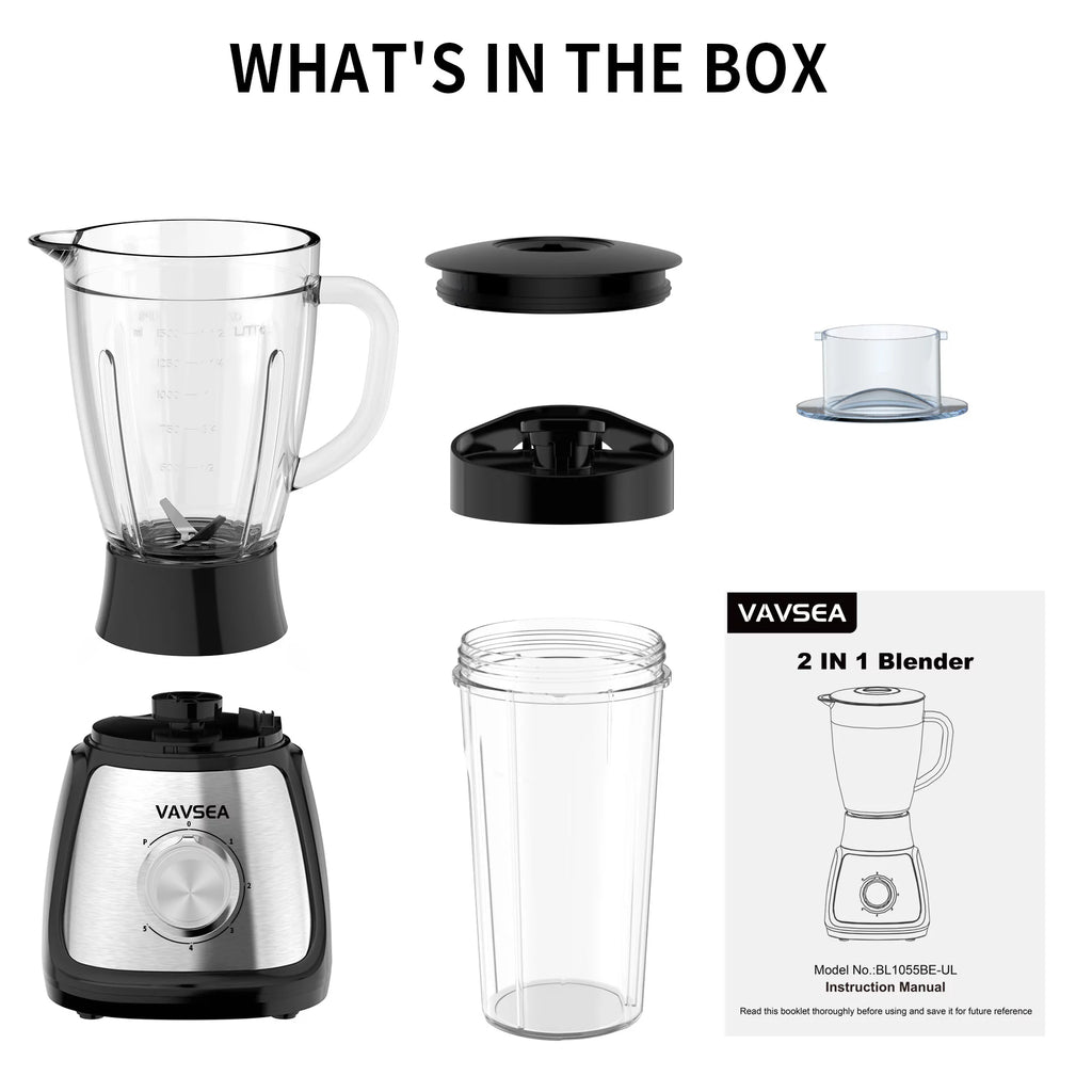 1000W 5 Speed Countertop Blender with 51oz Glass Jar M616724