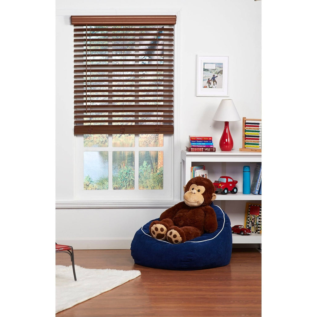 Dark Oak Cordless Faux Wood Blind Y2477