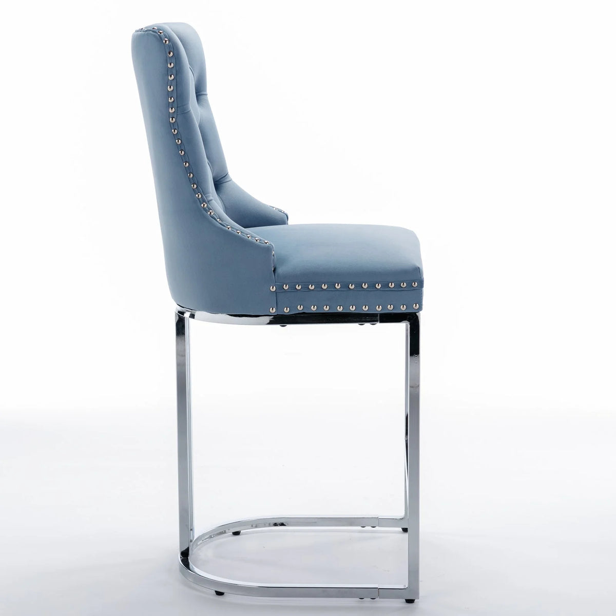 Light Blue Counter Height Bar Stools Set of 2 V8079