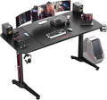 63 Inch Ergonomic Gaming Desk with Mouse Pad D370712