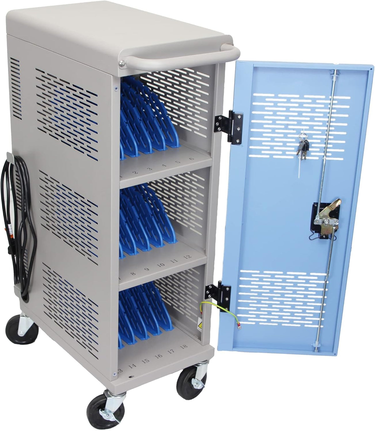 Locking Laptop Charging Cart for 18 Devices J834