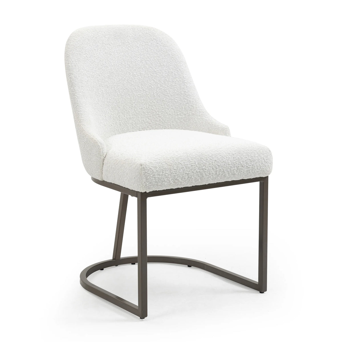 White Black Fabric Iron Dining Chair Set of 2 B2771