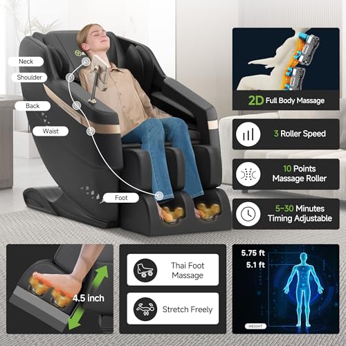 Full Body Zero Gravity Shiatsu Massage Chair Recliner with Heat and Foot Massage G333