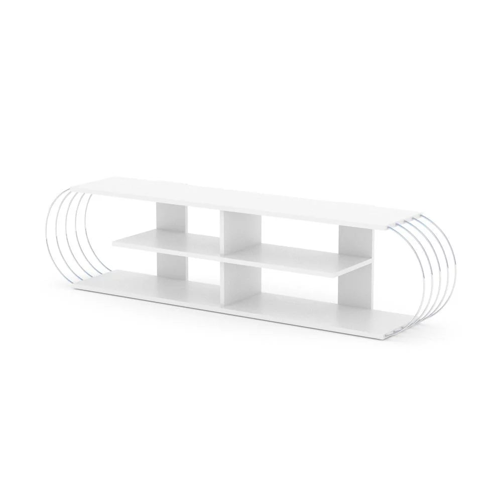 White Chrome Tv Unit T58236