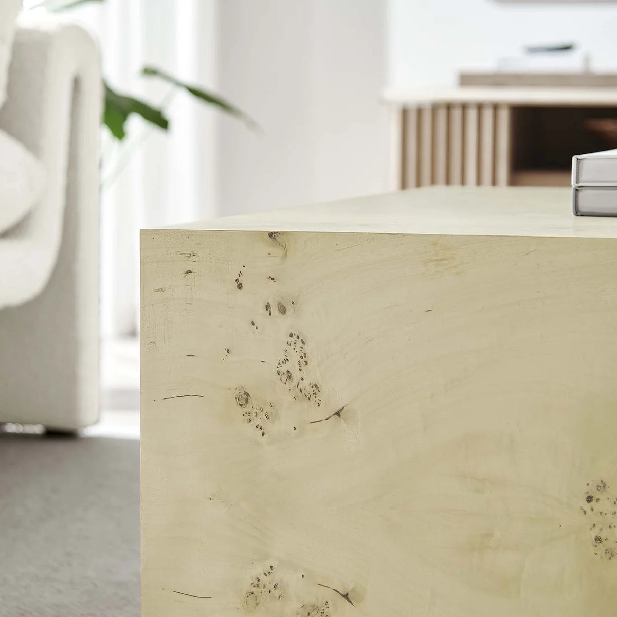 36" Square Burl Wood Coffee Table G767558
