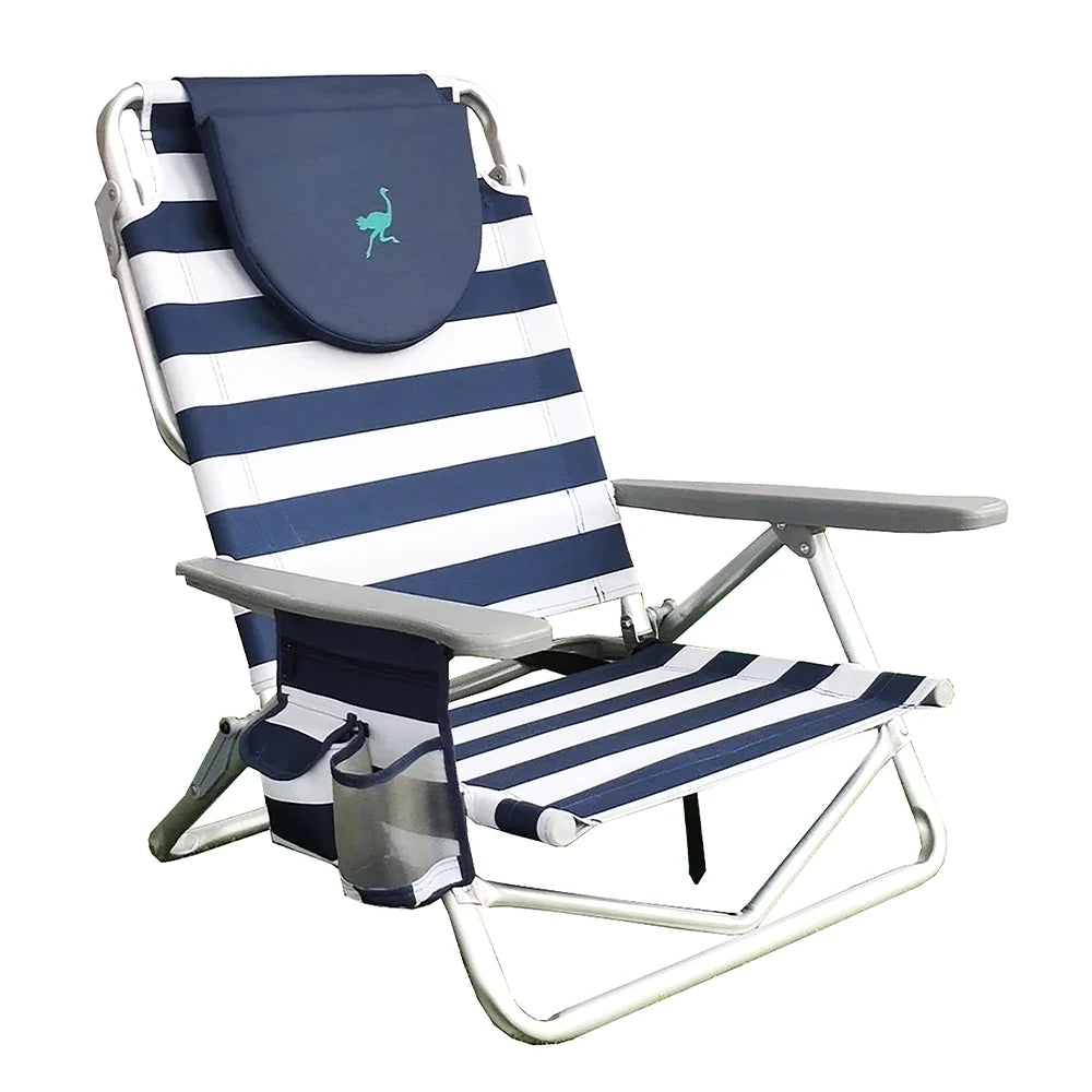 Stripe Outdoor Beach Lounge Recliner Q5763