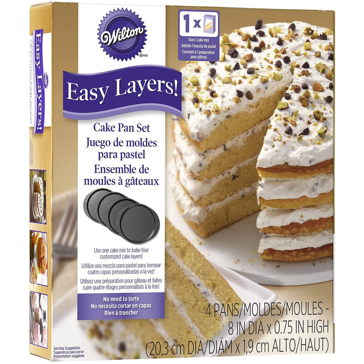 4-Piece 8in Round Non-Stick Cake Pans Set V27648